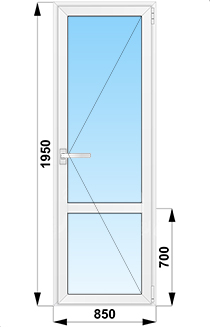 Пластиковые уличные входные двери со стеклянным низом 800x1950